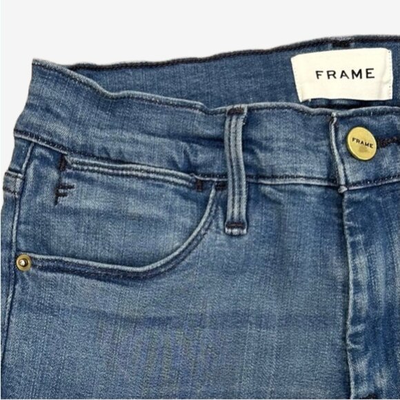 FRAME Le High Skinny Jeans Blue Lagoon Wash Size 26 Designer Denim - Picture 2 of 11